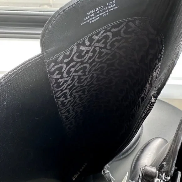 New Cole Haan Lyndon Equestrian Waterproof Boots - 7.5 Black - Picture 8 of 10